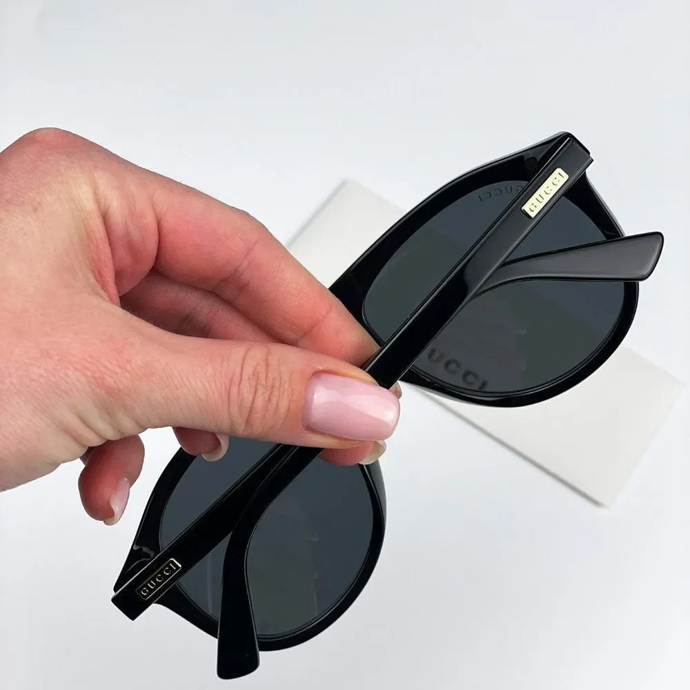 Gucci GG1320S 004 Sunglasses Black Grey Pilot Unisex